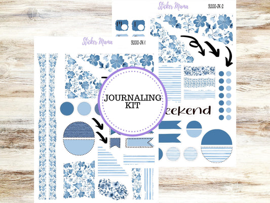 JOURNALING KIT  || #3200 || Cool Blue  || Journal Planner || Planner Stickers || Journal Stickers