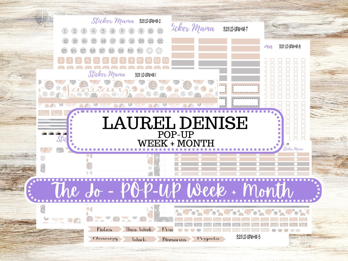 LD POP-UP Week+Month Planner Kit #3211 || The Jo || Pastel Wonderland || Laurel Denise Kit || Laurel Denise Stickers || 10-25