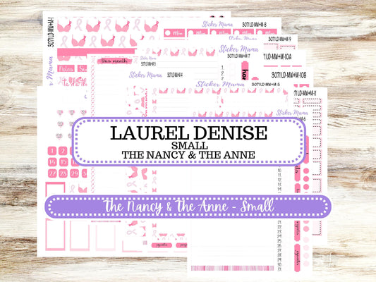 LD SMALL "The Anne" & "The Nancy" || MINI Week + Month Planner Kit #3071 || Laurel Denise Horizontal Vertical || Breast Cancer || Aug 25