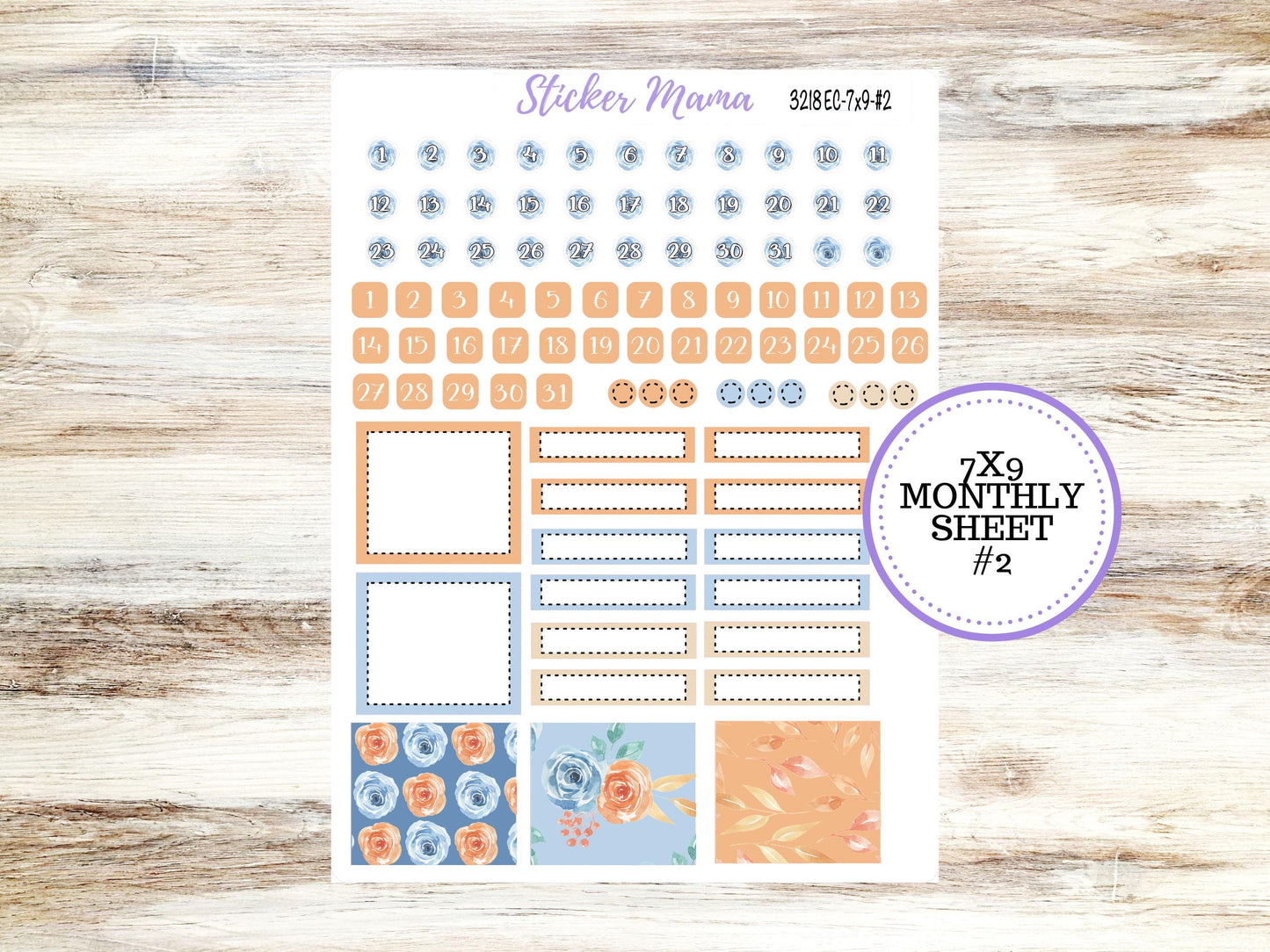 Erin Condren Monthly Kit | 7X9 | August 3218 Blossom Breeze | 5-26