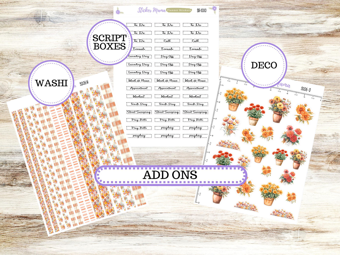 Laurel Denise Large Rose Planner Sticker Kit | 4 Column Mini | Project Mini  | 3206 Falling Colors | 6-26
