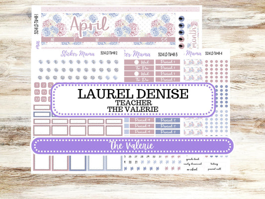 LD "The Valerie" || TEACHER Week + Month Planner Kit #3214 || April Peony Palace || Laurel Denise Teacher Planner | 12-25