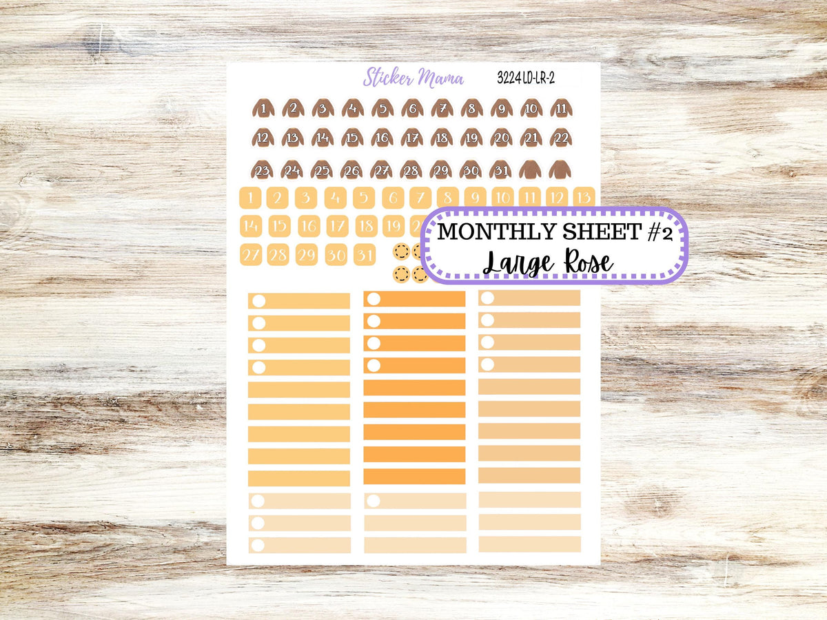 Laurel Denise Large Rose Planner Sticker Kit | #3224 Fall Polka Dots | 8-26 | Choose your own month