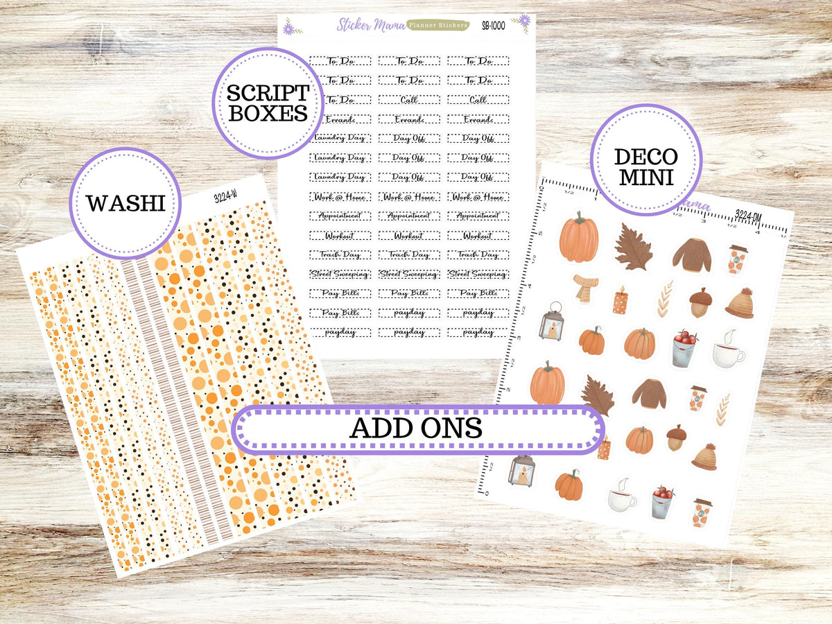 Laurel Denise Large Rose Planner Sticker Kit | #3224 Fall Polka Dots | 8-26 | Choose your own month