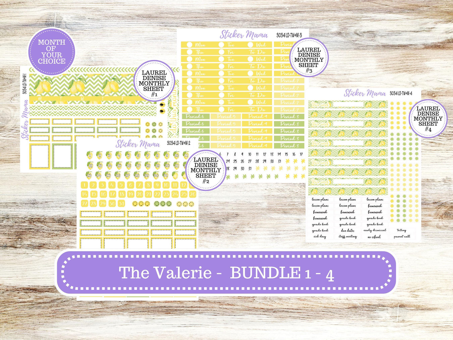 LD "The Valerie" || TEACHER Week + Month Planner Kit #3034 || Fresh Squeeze || Laurel Denise Teacher Planner | 11-25