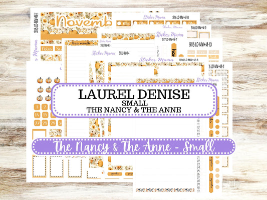 LD SMALL "The Anne" & "The Nancy" || MINI Week + Month Planner Kit #3116 || Laurel Denise Horizontal Vertical || Floral Harvest || 9-25