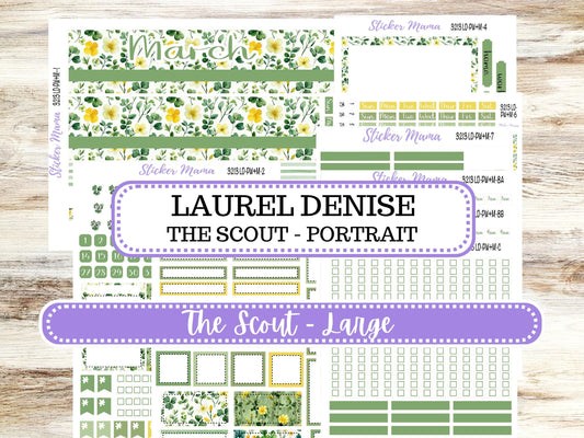 LD Large "The Scout" || PORTRAIT Weekly + Monthly Planner Kit #3213 || March Lucky Blossom || Laurel Denise Kit Portrait || 11-25