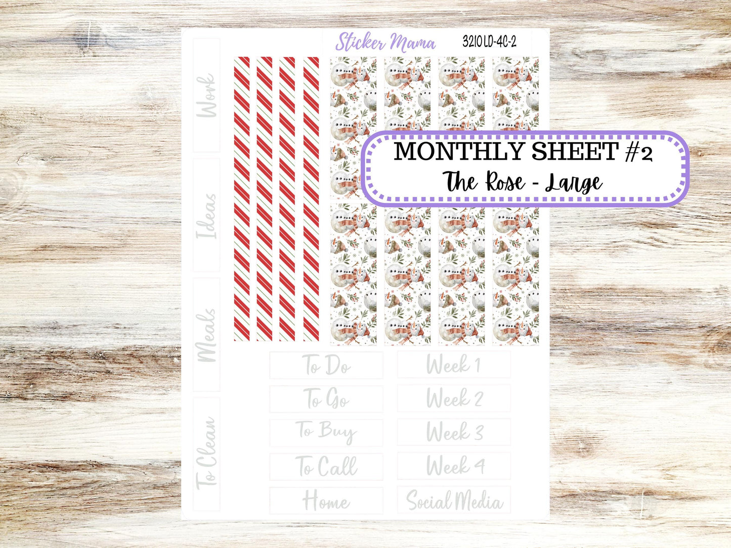 LD "The Rose" Large || 4-COLUMN (formerly project)  Planner Kit #3210 || Frosty Friends || Laurel Denise Stickers || 9-25