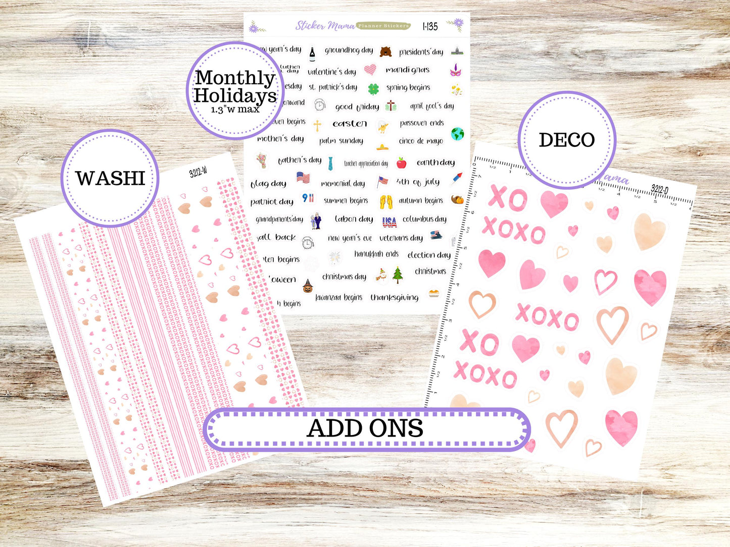 LD BOOK-BOUND Planner Kit #3212 || The Mae || The Kristy || Love Notes || February Laurel Denise Sticker Kit ||  10-25