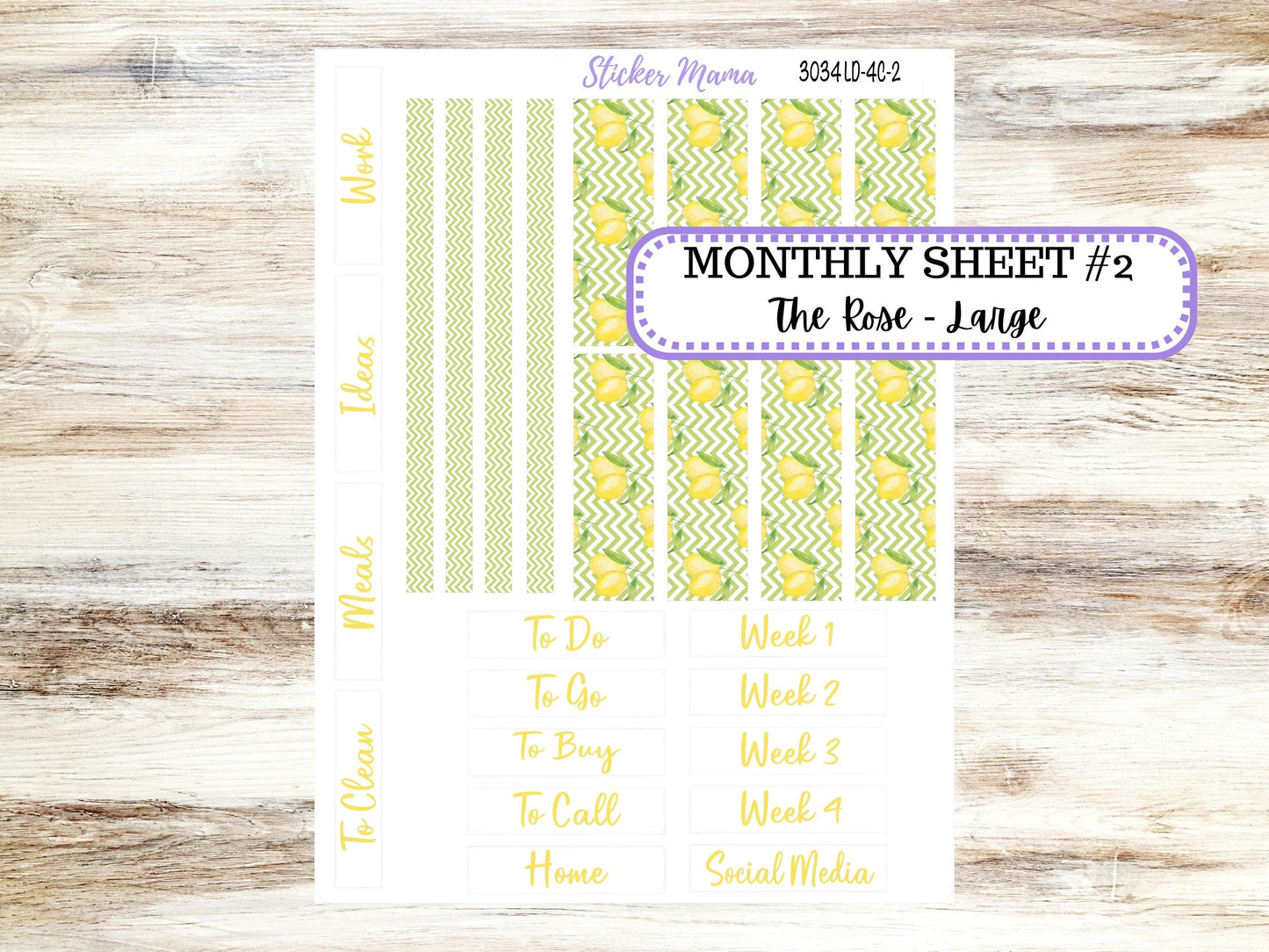 LD "The Rose" Large || 4-COLUMN (formerly project)  Planner Kit #3034 || Fresh Squeeze || Laurel Denise Stickers || 11-25
