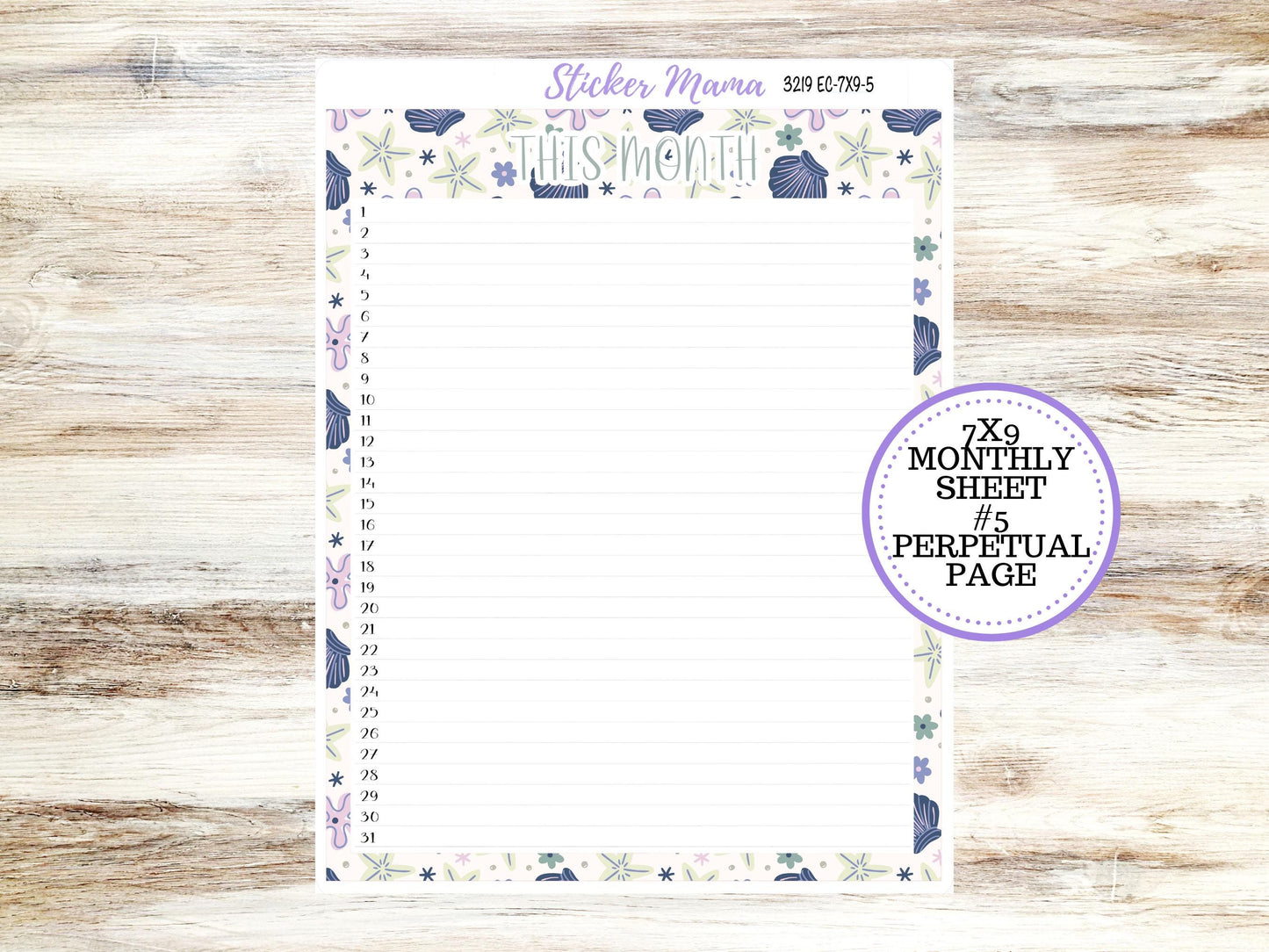 Erin Condren Monthly Kit | 7X9 | August 3219 Tropical Trinkets | 5-26