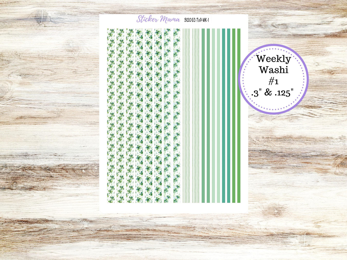 ERIN CONDREN WK-3120 || Shamrock Magic || Weekly Planner Kit || Erin Condren || Hourly Planner Kit || March Vertical Planner Kit