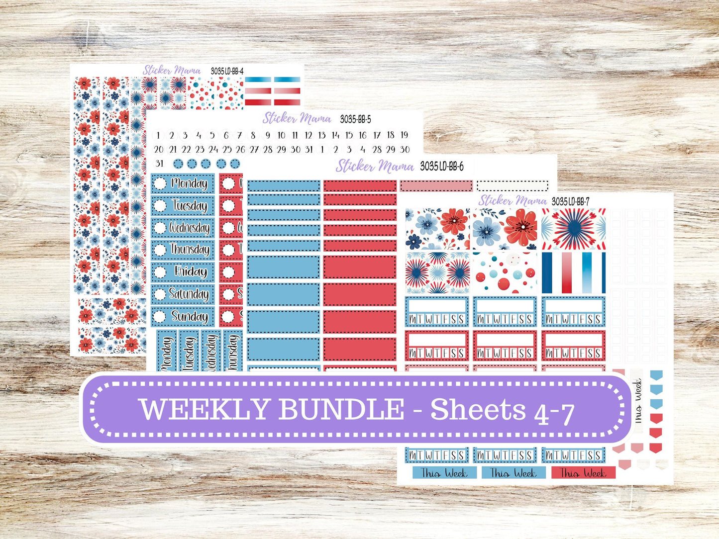 Laurel Denise Mae and Kristy Planner Sticker Kit | Book-Bound | July 3035 American Dream