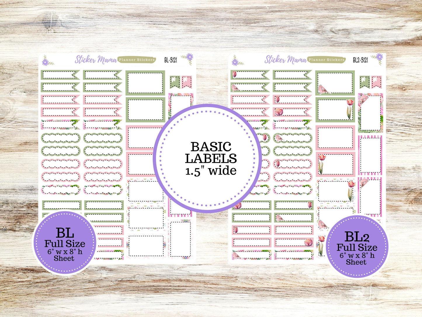 BL-3121 || Easter Petals Stickers || Basic Label Stickers - Planner Stickers - Half Boxes - Planner Stickers