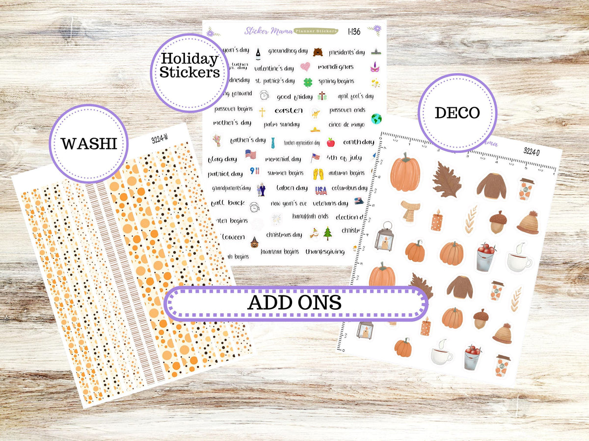 Laurel Denise Large Scout Planner Sticker Kit | Portrait Weekly + Monthly | Month of your Choice Fall | 3224 Fall Polka Dot | 8-26