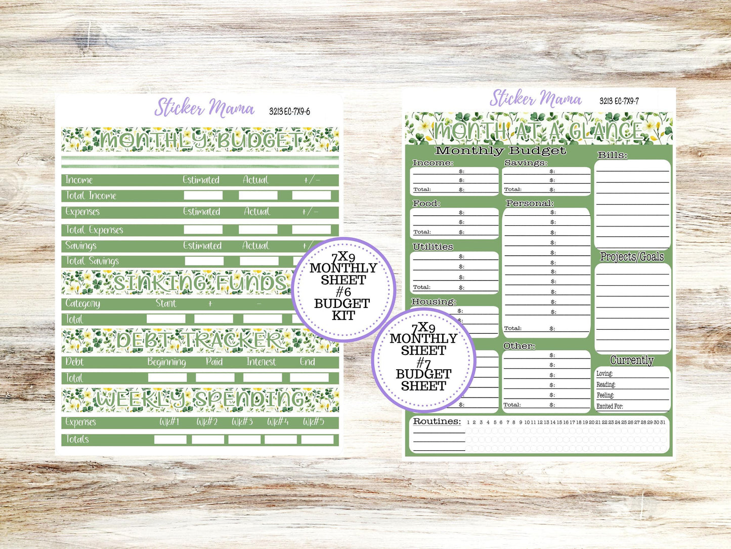ERIN CONDREN Monthly Kit-3213 || 7X9 || Lucky Blossom - 7x9 ec March Monthly Kit - February Monthly Planner Kits -  Monthly Pages || 11-25