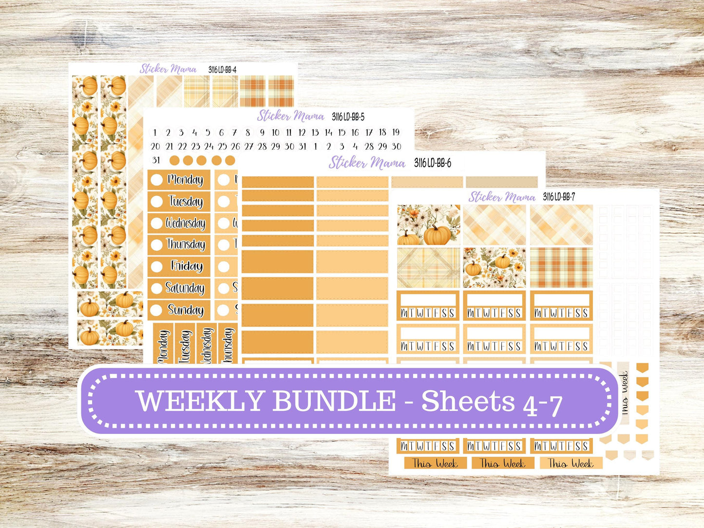 Laurel Denise Mae and Kristy Planner Sticker Kit | Book-Bound | BookBound | Floral Harvest November #3116 |  9-25