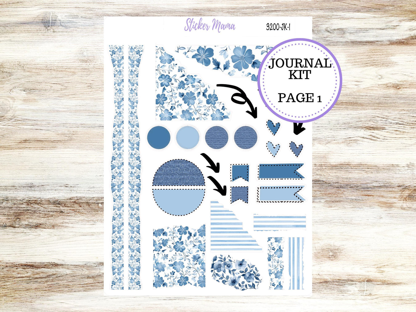 JOURNALING KIT  || #3200 || Cool Blue  || Journal Planner || Planner Stickers || Journal Stickers