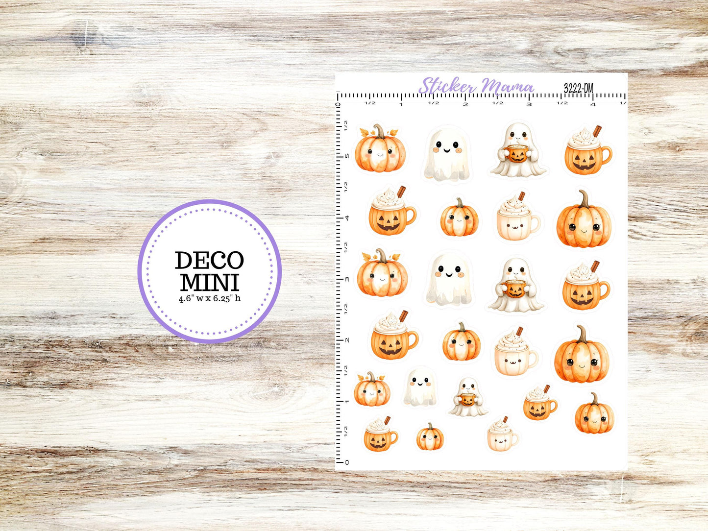 DECO-3222 | Cozy Ghost | PLANNER STICKERS | Fall Stickers | October