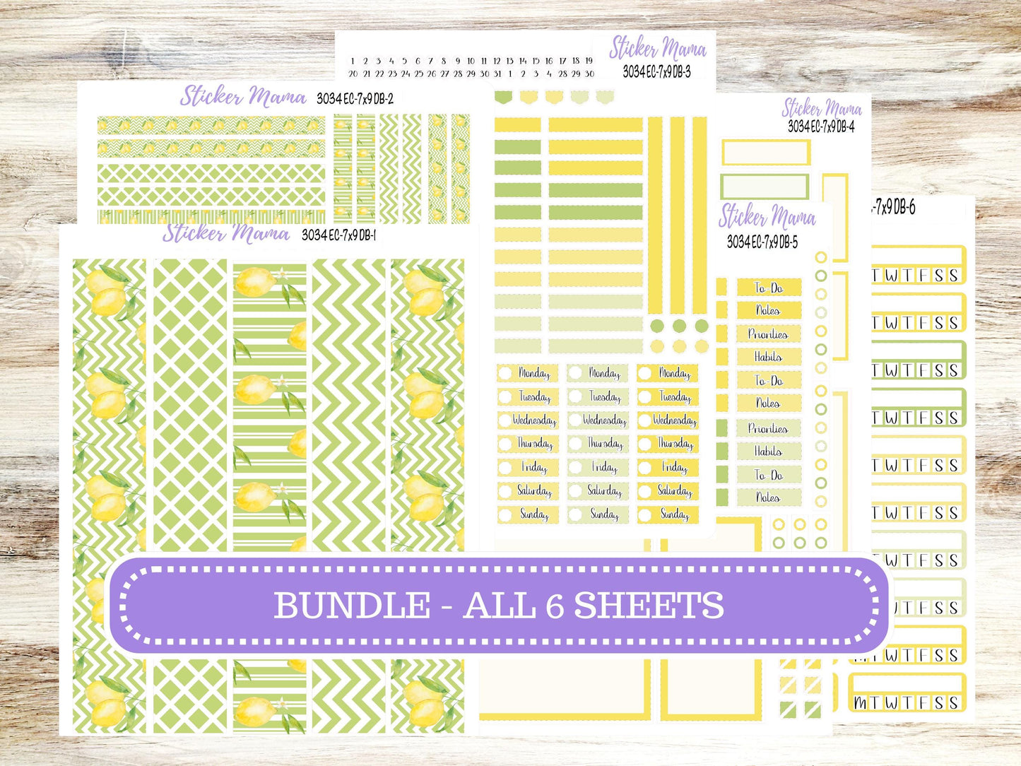 ERIN CONDREN Dashboard Planner Kit DB-3034 || Fresh Squeeze || Dashboard Planner Sticker Kit || Erin Condren ||