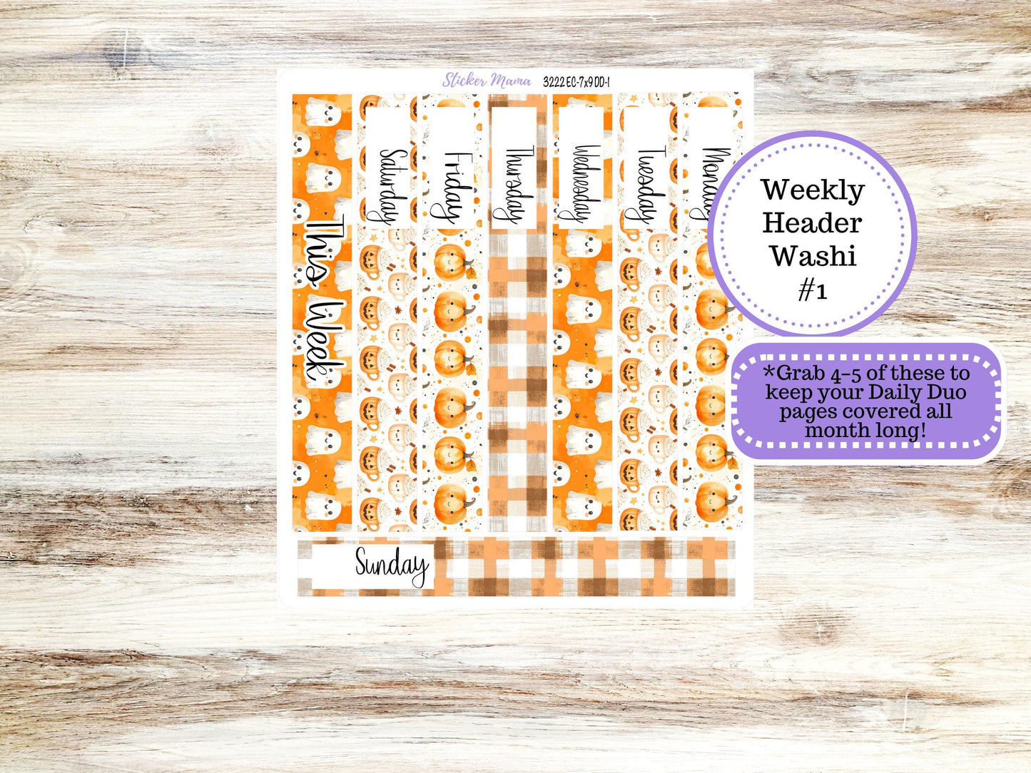 Erin Condren Daily Duo Planner Sticker Kit | 3222 Cozy Ghost