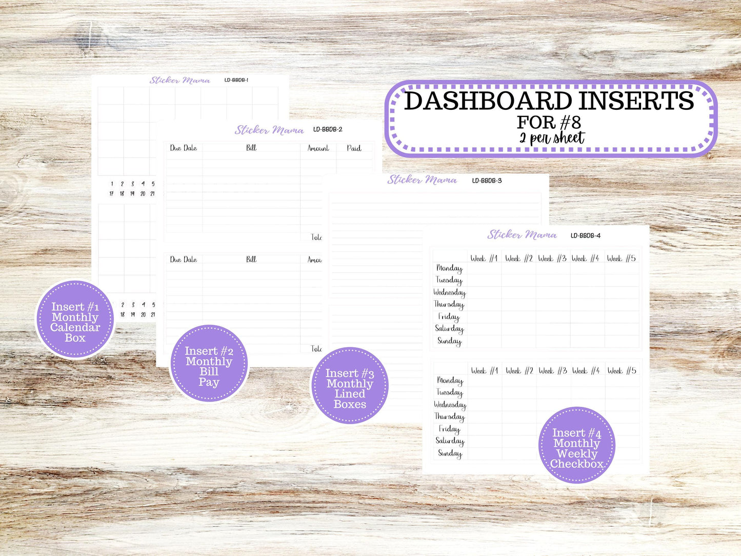 LD BOOK-BOUND Planner Kit #3034 || The Mae || The Kristy || Lucky Blossom || Laurel Denise Sticker Kit ||  11-25