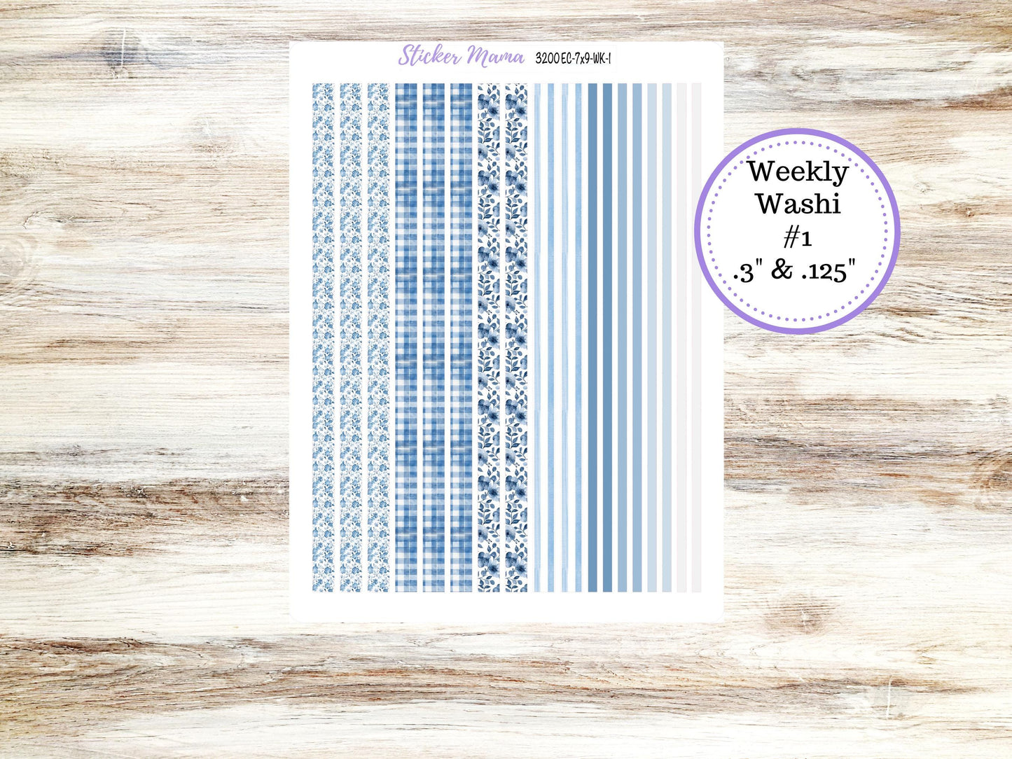 ERIN CONDREN WK-3200 || Blue Blossom || Weekly Planner Kit || Erin Condren || Hourly Planner Kit ||  Vertical Planner Kit