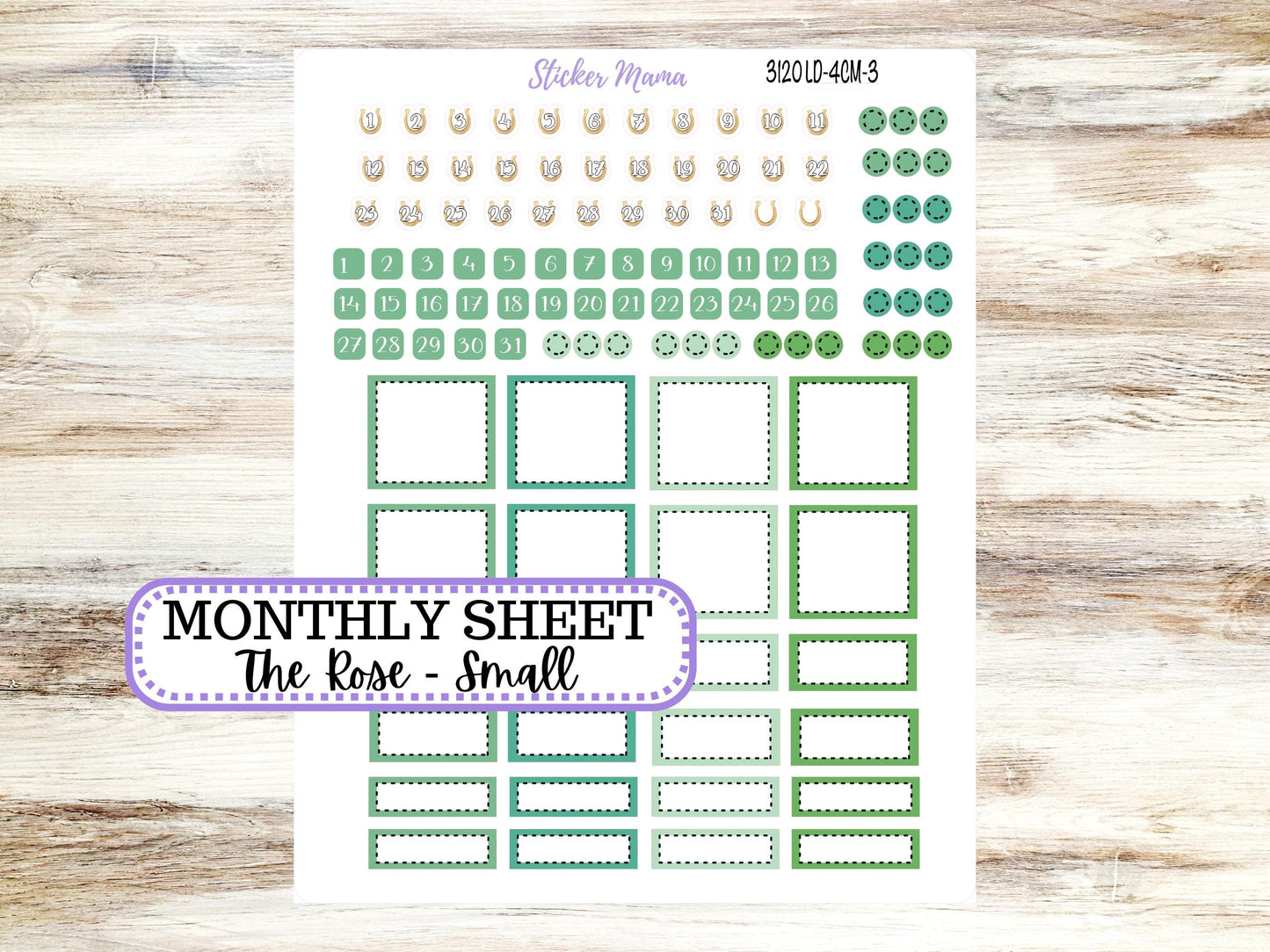 LD "Th Rose" Small || 4 COLUMN Mini (formerly the project mini) Size Planner Kit #3120 || March Shamrock Magic || Project Stickers || 11-25