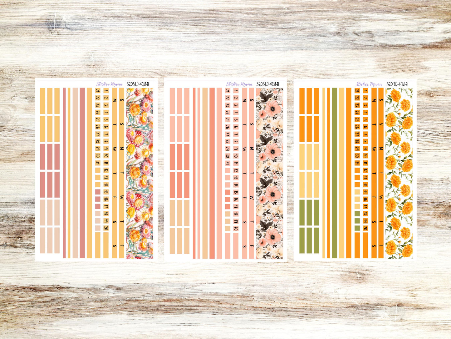 Banner Set || Laurel Denise Small Rose || 4 Column || Monthly Header Kit