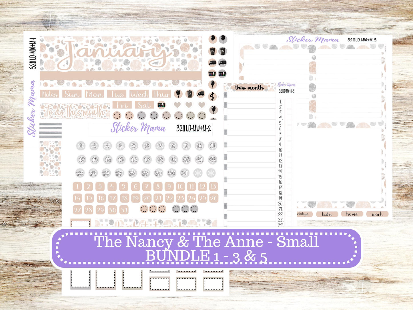 LD SMALL "The Anne" & "The Nancy" || MINI Week + Month Planner Kit #3211 || Laurel Denise Horizontal Vertical || Pastel Wonderland || 10-25