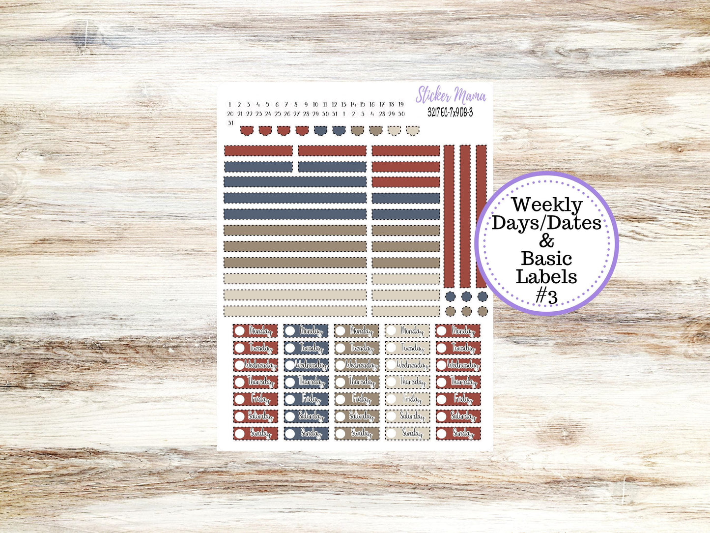 Erin Condren Dashboard Planner Sticker | Kit DB-3217 Old Glory