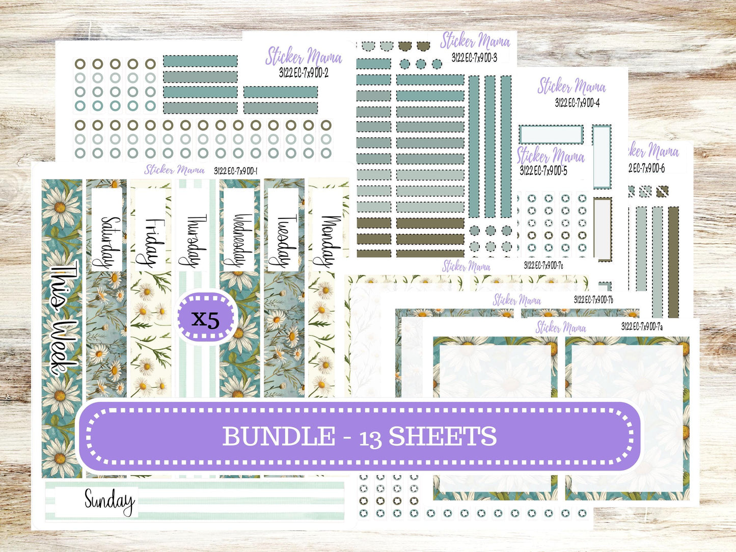 ERIN CONDREN Daily Duo Planner Kit DD-3122 || Vintage Bloom || Daily Duo Planner Sticker Kit || Erin Condren ||