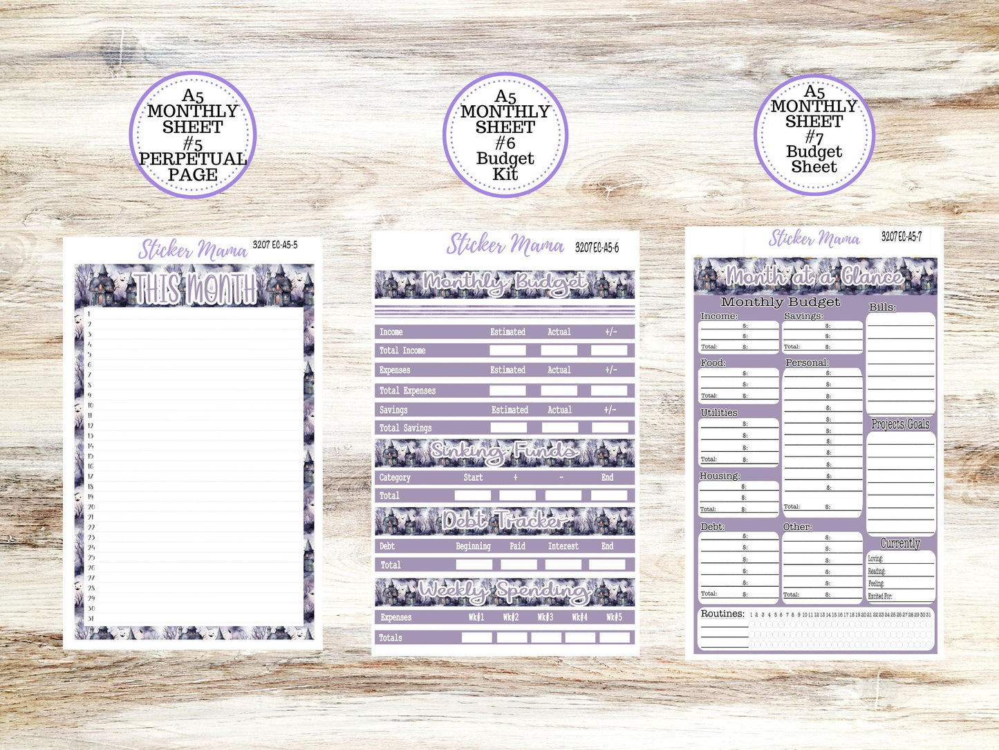 ERIN CONDRE Monthly Kit-3207 || A5 || Haunted Haven Stickers  || - ec October Monthly Kit - Monthly Planner Kits - Monthly Budget