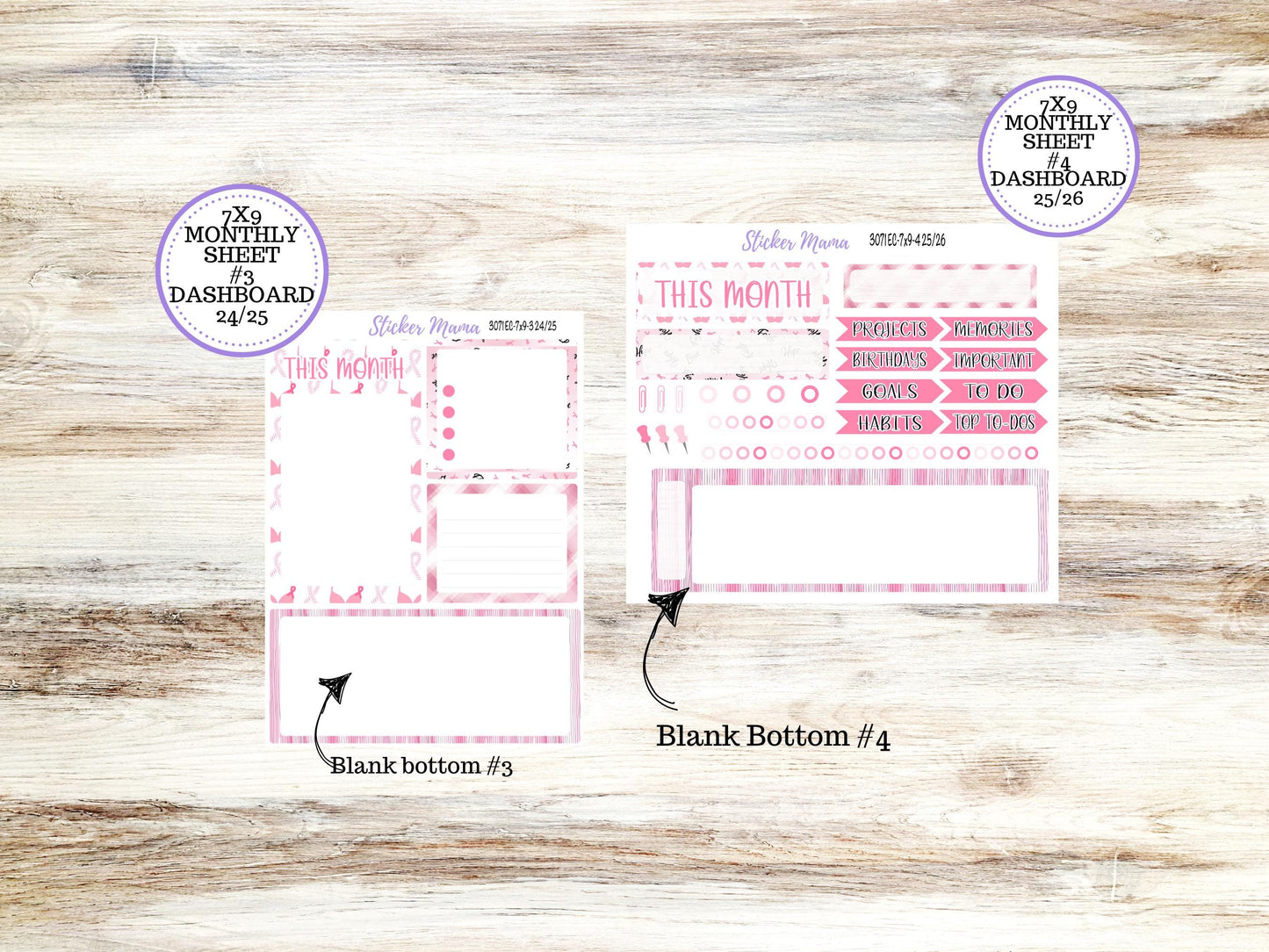 ERIN CONDREN Monthly Kit-3071 || 7X9 || Breast Cancer - 7x9 ec Undated Monthly Kit - Undated Monthly Planner Kits -  Monthly Pages