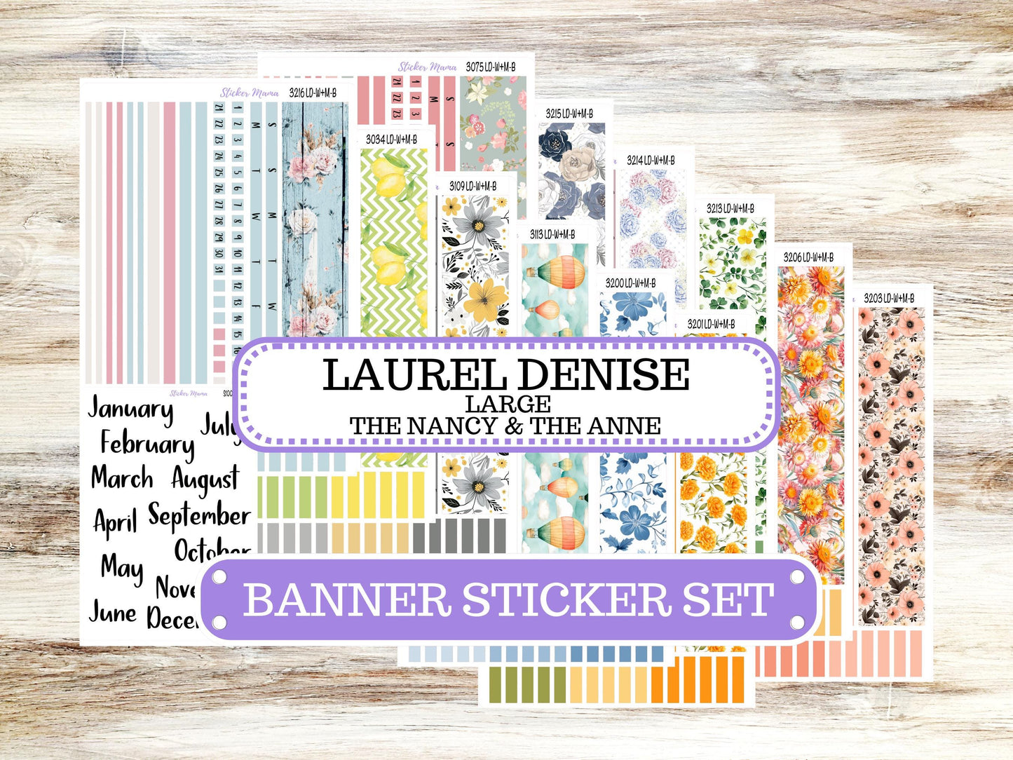 Banner Set || Laurel Denise Large Anne & Nancy || Week + Month || Monthly Header Kit