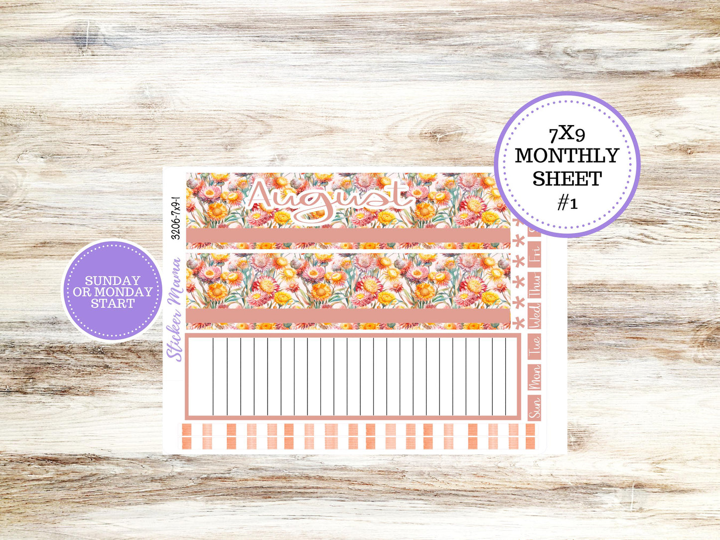 Erin Condren Monthly  Kit  7X9 | 3206 Falling Colors Stickers  | September