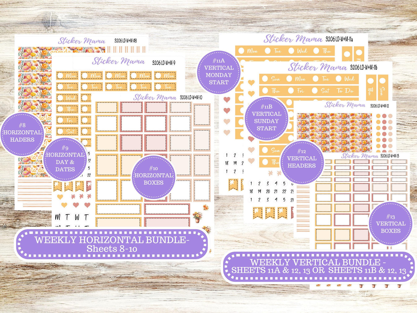 LD “The Nancy & Anne” Large || Week + Month PLANNER Kit #3206 || Laurel Denise Horizontal Vertical || Falling Colors || June 25