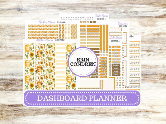 Erin Condren Dashboard Planner Sticker Kit | DB 3221 Pumpkin & Cornstalks