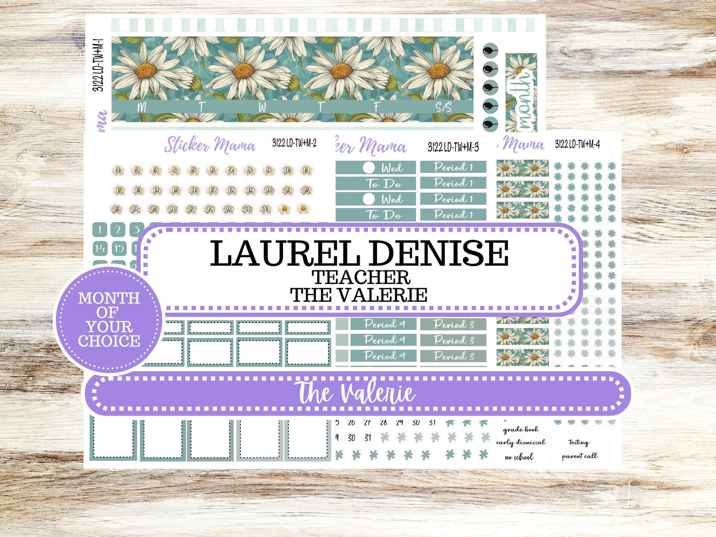 LD "The Valerie" || TEACHER Week + Month Planner Kit #3122 || Vintage Bloom || Laurel Denise Teacher Planner | 11-25