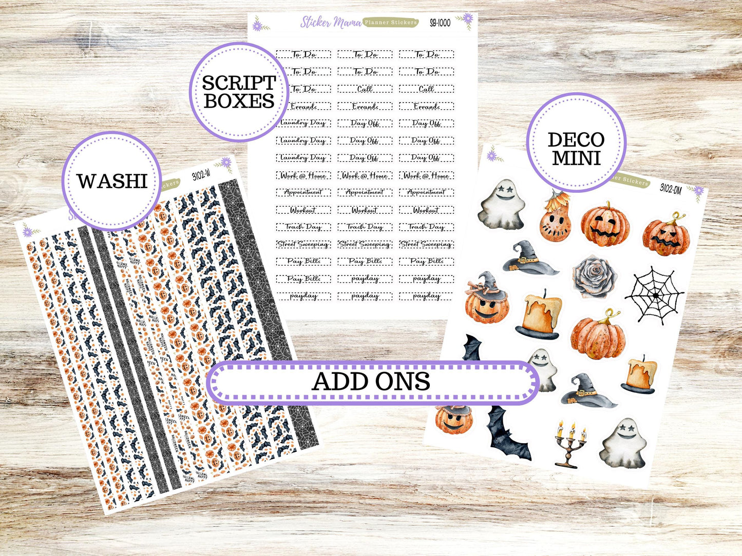 LD "Th Rose" Small || 4 COLUMN Mini (formerly the project mini) Size Planner Kit #3102 || Pumpkin Town || Project Stickers || June 25