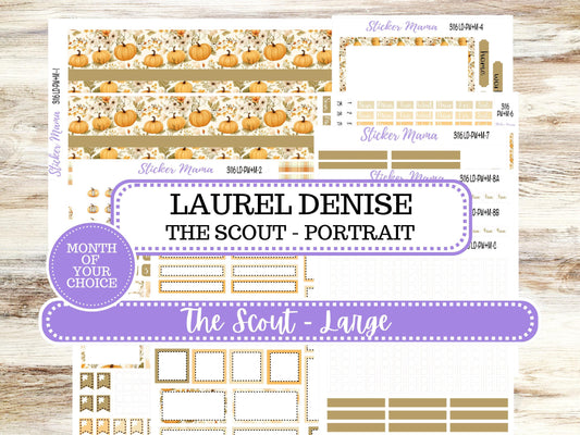Laurel Denise Large Scout Planner Sticker Kit | Portrait Weekly + Monthly | Month of your Choice Fall | 3116 Pumpkin Spice | 7-26