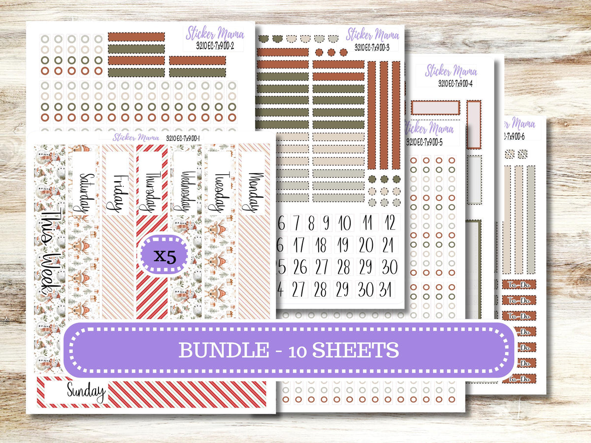 Erin Condren Daily Duo Planner Sticker Kit 3210 | December - Frosty Friends | 9-26