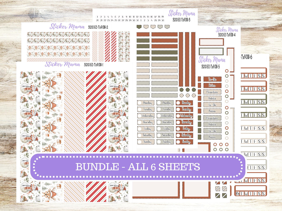 Erin Condren Dashboard Planner Kit 3210 | December Frosty Friends | 9-26