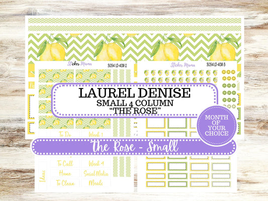 LD "Th Rose" Small || 4 COLUMN Mini (formerly the project mini) Size Planner Kit #3034 || Fresh Squeeze || Project Stickers || 11-25
