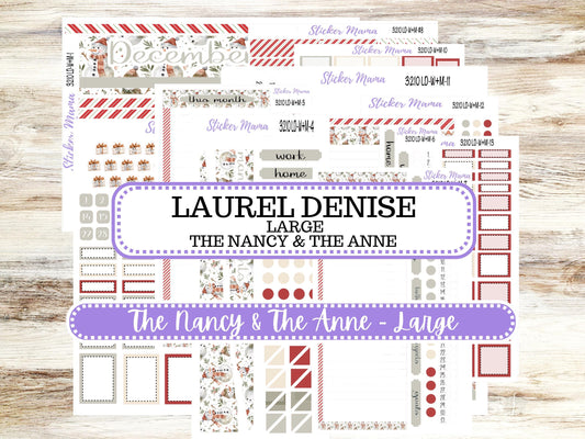 LD “The Nancy & Anne” Large || Week + Month PLANNER Monthly Kit #3210 || Laurel Denise Horizontal Vertical Kit || Frosty Friends || 9-25
