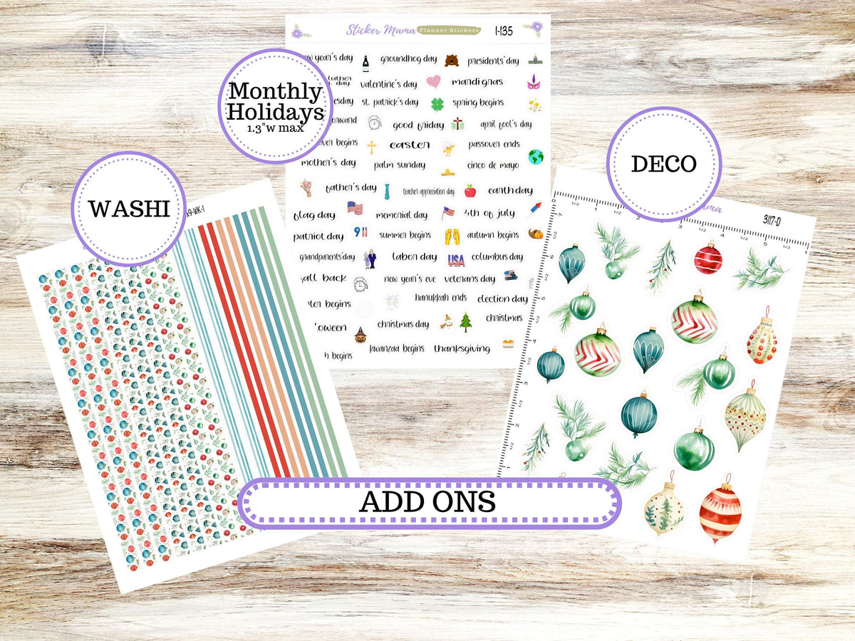 Laurel Denise Mae and Kristy Planner Sticker Kit | Book-Bound | BookBound | #3117 December |  9-25