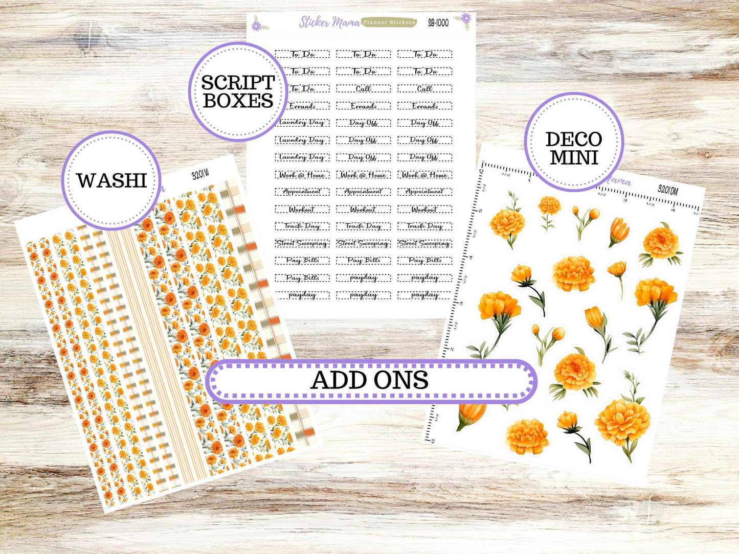 Laurel Denise Small Rose Planner Sticker Kit | 4 Column Mini | Project Mini  | Month of your Choice 3201 Fall Colors | 5-26