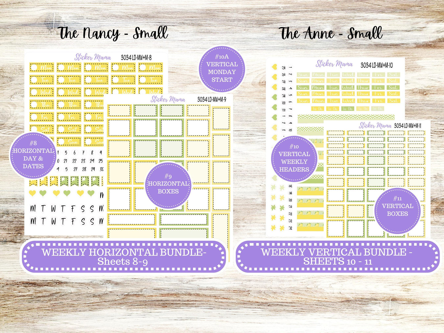 LD SMALL "The Anne" & "The Nancy" || MINI Week + Month Planner #3034 Fresh Squeeze || Laurel Denise Horizontal Vertical || 11-25