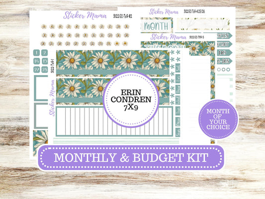 ERIN CONDREN Monthly Kit-3122 || 7X9 || Vintage Bloom - 7x9 ec March Monthly Kit - Month of your Choice Monthly Planner Kits || 11-25