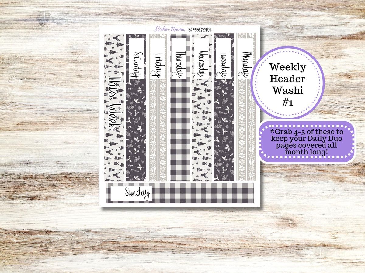 Erin Condren Daily Duo Planner Sticker Kit 3225 | December - Sleek Season | 9-26